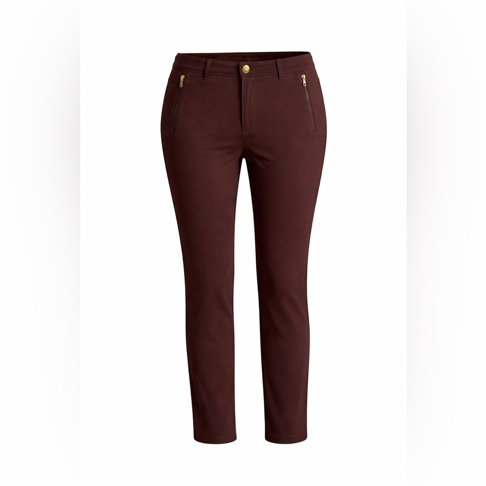 Talbots Chocolate Brown Skinny Ankle Pants Zip Pockets 2026 Trend